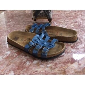 Birkenstock Birki's Xenia Blue Three Strap Sandals Size 40/US L9 EUC!‎ $135